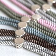 Основа для браслета "Кипер-2", витой шнур, цветовой микс/платина, 250x3 мм