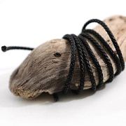 Шнур круглый плетеный, имитация кожи, цвет темный коричневато-черный, 3 мм