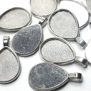 Сеттинг каплевидный "Мирра", цвет античное серебро, 36х21х2 мм