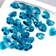 Подвеска стеклянная "Сердце", граненая, цвет бирюзовый, 10х10х5 мм