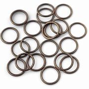 Колечко неразъемное, цвет античная бронза, 12x1.2 мм (уп 5 гр)