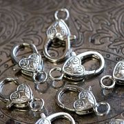 Замочек-лобстер "Тибет", цвет платина, 26х25х13 мм