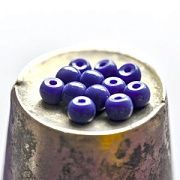 Бусина, имитация нефрита, стекло 4, цвет фиолетово-синий, 4 мм (уп 30+/-3 шт)