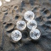 Бусина, Лэмпворк "Шар с пятнышками ", прозрачный, 20-21 мм