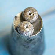 Бусина, Мурано "Пыльца", абакус, песочный, 13х9 мм