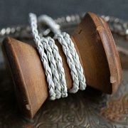 Шнур, имитация кожи, плетеный, цвет белый, 3 мм