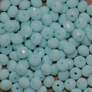 Бусина, имитация нефрита, стекло абакус, цвет ярко-голубой, 3.5х2.5 мм (уп 50+/-5 шт)