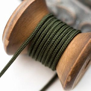 Шнур, полиэстер, паракорд, цвет оливковый темный, 2 мм  