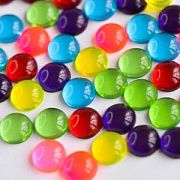 Кабошон из смолы круглый, цветовой микс, 12 мм