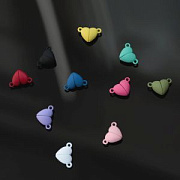 Застежка магнитная "Сердце", окрашенная, цветовой микс, 10.5x16x7 мм