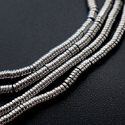 Бусина гематит синт., металлизир., рондель, цвет серебро, 4x1 мм (уп 100 шт+/-10 шт)