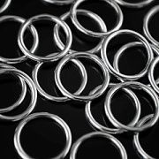 Колечко неразъемное, цвет платина, 12x1.2 мм (уп 5 гр)