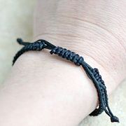 Основа для браслета "Wicker", плетеный, цвет черный, 100-110x5x2 мм