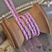 Шнур, имитация кожи, плетеный, цвет розовый, 3 мм