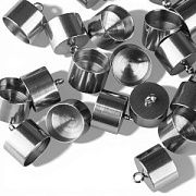 Концевик "Цилиндр", для бисерного шнура, 304 Stainless Steel, 10х10 мм