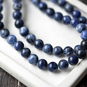 Бусина содалит 8, цвет синий, 8 мм (стренд 12 шт.)