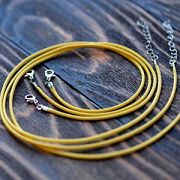 Основа для ожерелья с замком, вощеный шнур, желтый, 450х2 мм