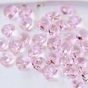 Подвеска стеклянная "Сердце", граненая, цвет розовый, 10х10х5 мм