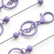 Карабин-лобстер для брелоков, с кольцом и пином, цвет сиреневый, 155-158 мм