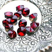 Кабошон стекло Риволи, цвет Siam, 12 мм