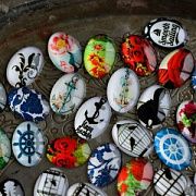 Кабошон "Микс-принт", стекло, мультиколор, 18х13х6 мм