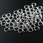 Колечко двойной крутки 6, цвет серебро, 6 мм (уп ок. 50 шт)