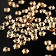 Шапочка для бусин "Незабудка", позолота, 4x1 мм (уп 100 шт+/-10 шт)