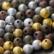 Бусина, металл "Звездная пыль" 8, цветовой микс, 8 мм