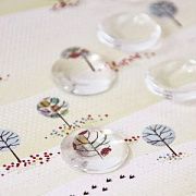 Кабошон стеклянный, круглый, прозрачный, 20х6 мм