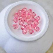 Бусина, акрил 6, биконус, цвет розовый, 6 мм (уп 4 гр)