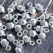 Подвеска металлическая "Желудь-мини", цвет античное серебро, 14x7x6 мм