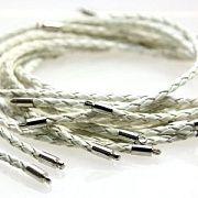 Основа для браслета "Плетенка", иск. кожа, цвет белый, 165x3 мм