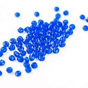 Бусина, стекло абакус 2,5, граненая, цвет синий,  2.5x2 мм (уп 85+/-10 шт)