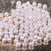 Бусина, имитация жемчуга, стекло 3, цвет светлый розовый, 3 мм (уп 100+/-10 шт)