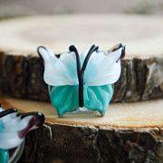 Бусина, Мурано "Бабочка", фигурная, бирюзовый, 20х20 мм