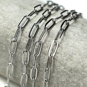 Цепочка "Скрепка 304", цвет стальной, звено 9.7x4.2x0.9-1 мм