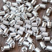 Концевик-зажим "Пружинка", цвет серебро, 9х5х3.5 мм 