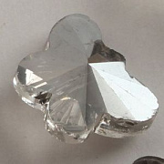 Бусина, стекло, "Бабочка", граненая, цвет серый, 11.5х14.5х8 мм