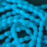 Бусина "Капля", граненая, стекло, цвет голубой, 5х3мм