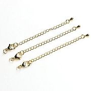 Замочек-лобстер с удлинителем, позолота, 12x7x3 мм