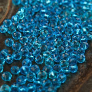 Бусина, стекло абакус 6, граненая, цвет светло-бирюзовый, 6х4 мм