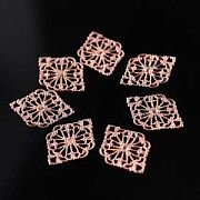 Коннектор "Филигрань витраж", цвет розовое золото, 21x15x0.5 мм