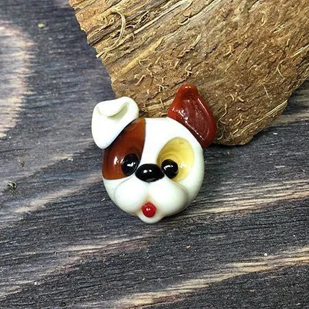 бусина, мурано "пёсик бублик", фигурная, 20х19х17 мм