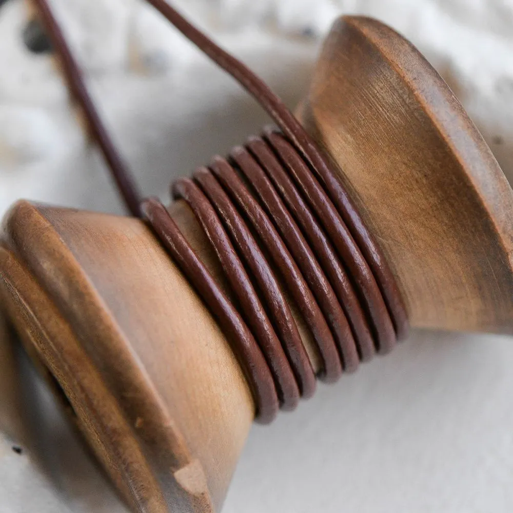 шнур кожаный, цвет молочный шоколад, диаметр 2 мм