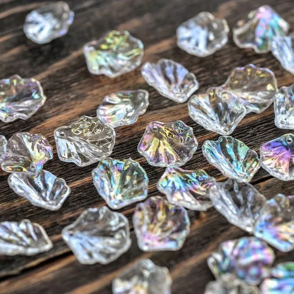 подвеска акриловая "лепесток", цвет прозрачный ав, 19x17x4-5 мм