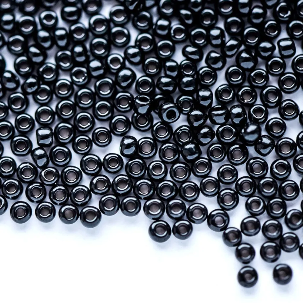 бисер "радуга", цвет черный непрозрачный, 12/0 (уп 7 г)