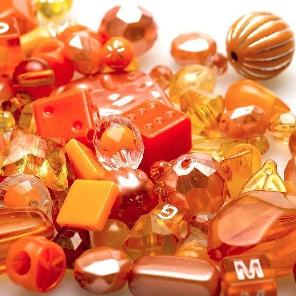 микс акриловый разной формы "фэнтэзи", цвет оранжевый (уп 20 г)