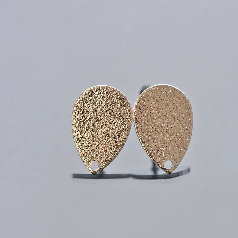 пуссеты "джуси", покрытие платиной, 14x9x1 мм