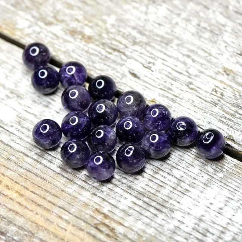 бусина аметист 12, цвет фиолетовый, 12 мм (стренд 8 шт.)