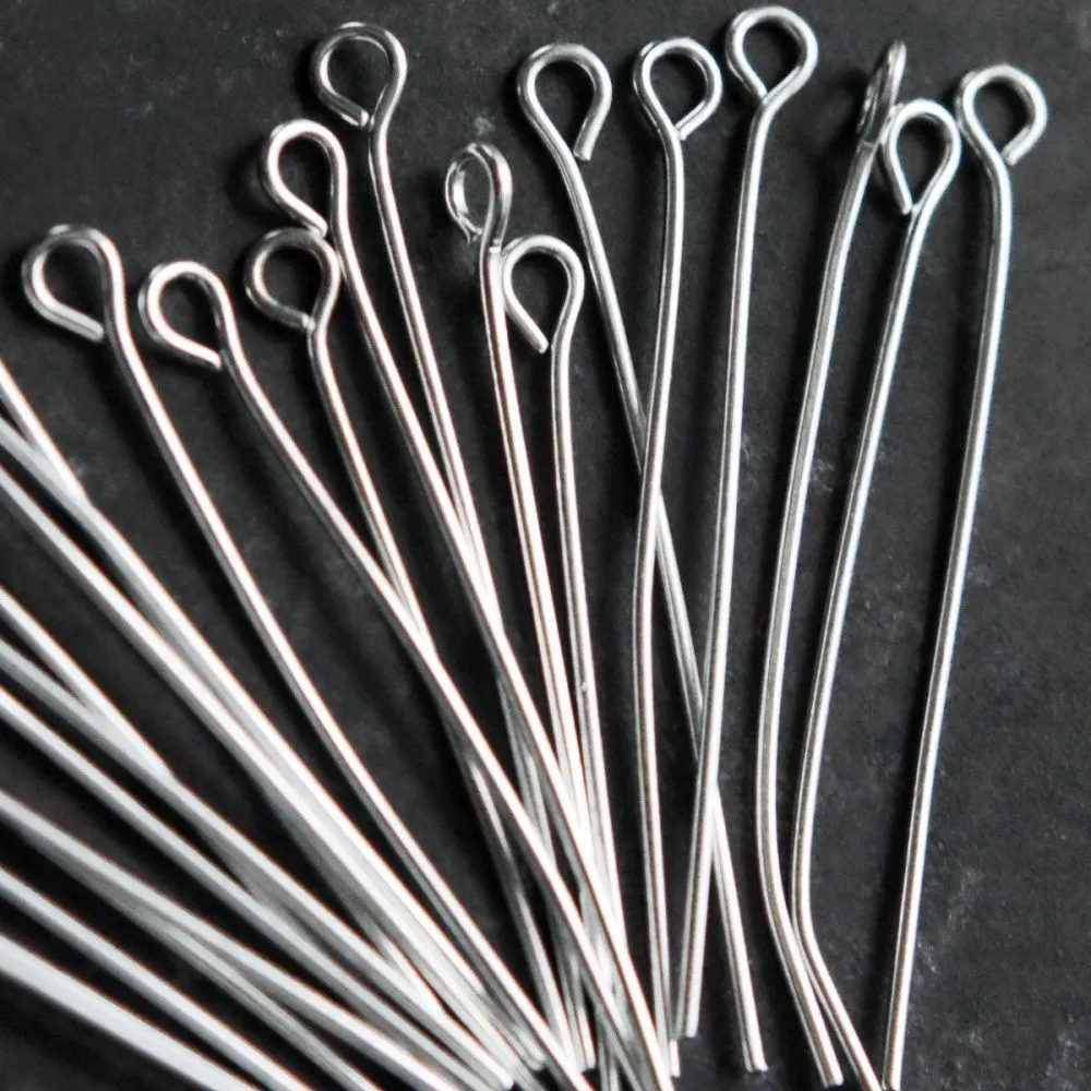 пины с петлей, цвет серебро, 35х0.7 мм (уп ок. 240 шт)